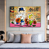 Sacs d'argent - Alec Monopoly Art sur l'affichage