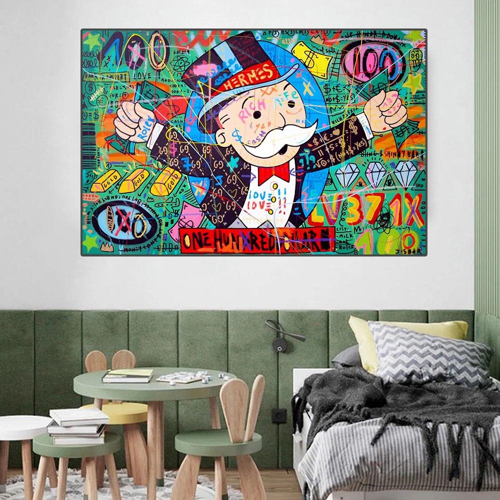 Money Richie Rich Hundred Dollar Canvas Wall Art