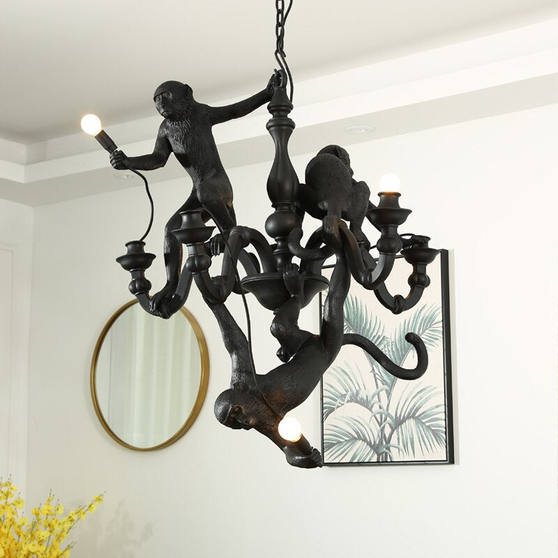 Monkeys Chandelier Luxurious Ceiling Lamp