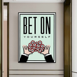 Monopoly Bet on Yourself Card Canvas Wall Art