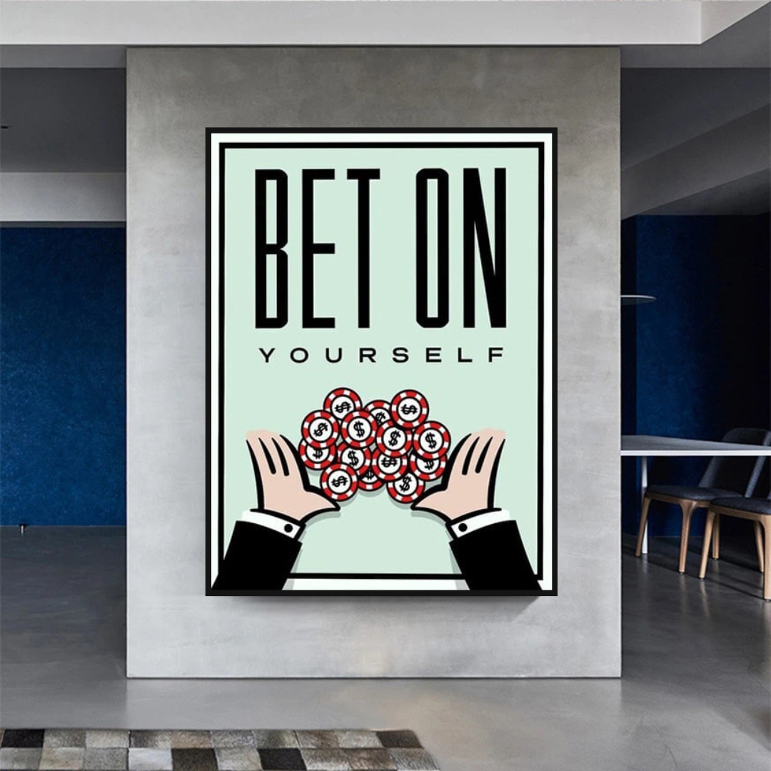 Monopoly Bet on Yourself Carte Toile Murale Art 