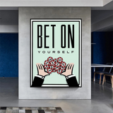 Monopoly Bet on Yourself Card Canvas Wall Art