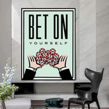 Monopoly Bet on Yourself Carte Toile Murale Art 