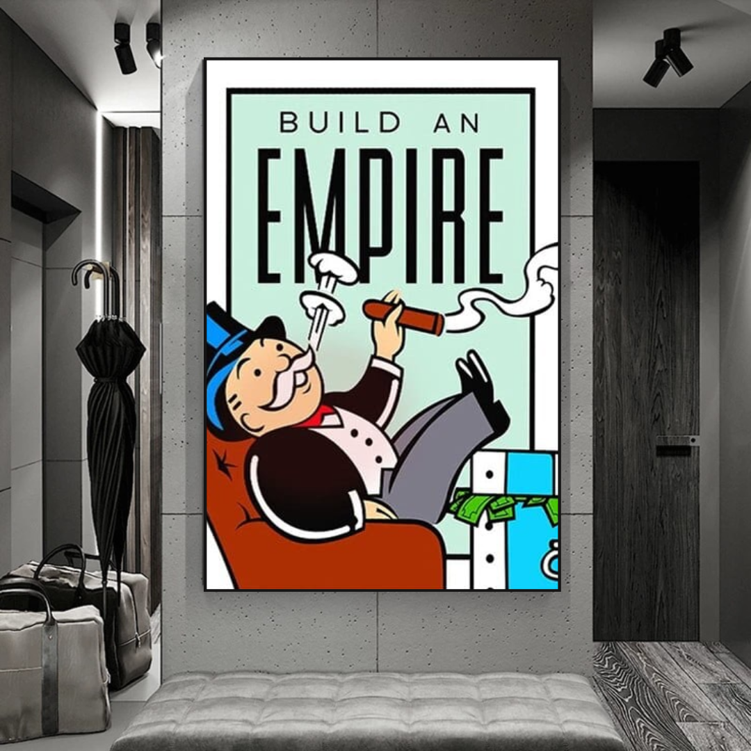 Monopoly Build an Empire Card Canvas Wall Art