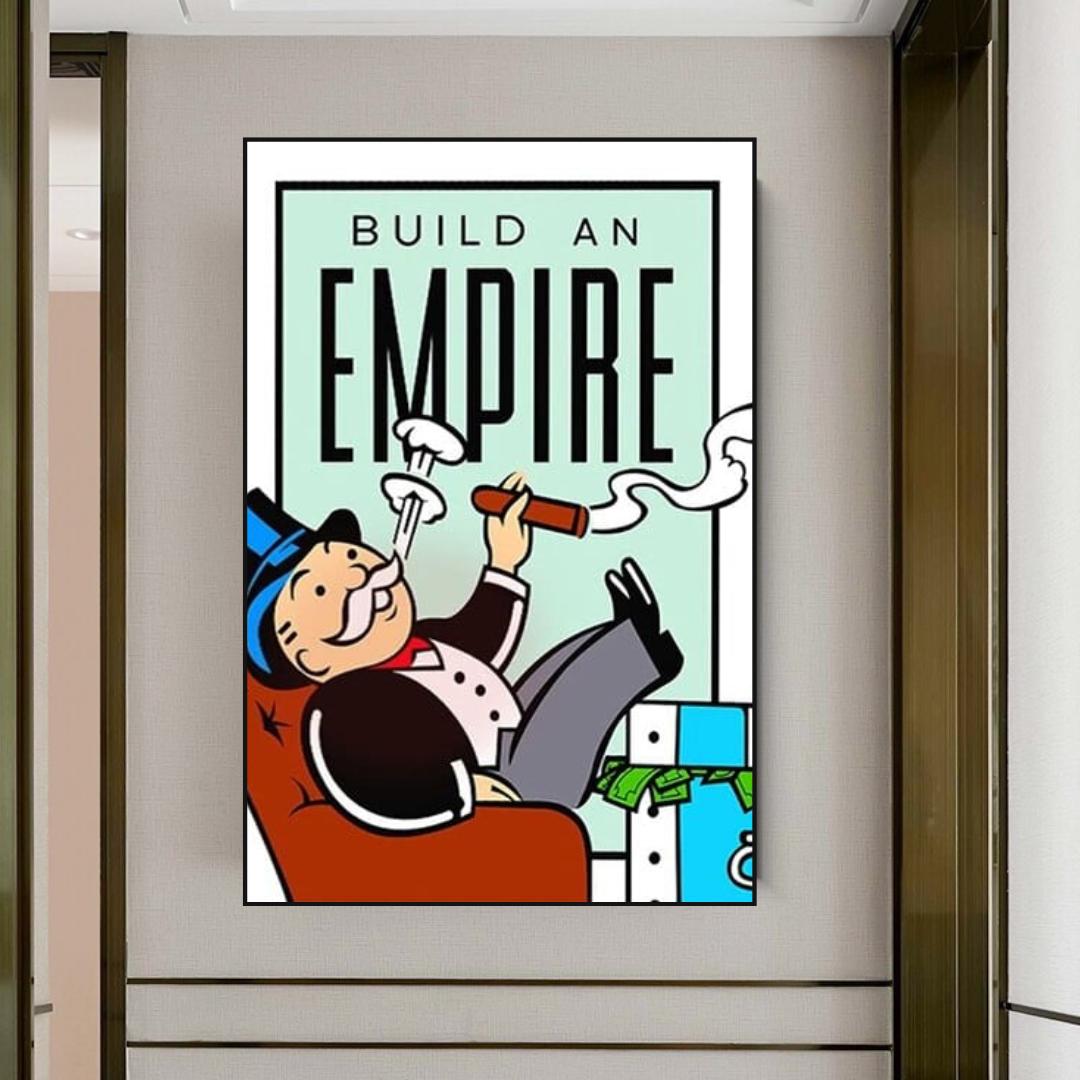 Monopoly Build an Empire Card Canvas Wall Art