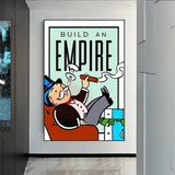 Monopoly Build an Empire Card Canvas Wall Art