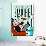 Monopoly Build an Empire Card Canvas Wall Art