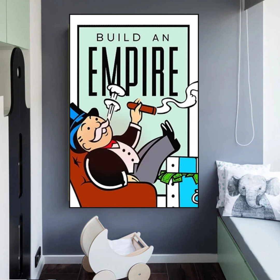 Monopoly Build an Empire Card Canvas Wall Art