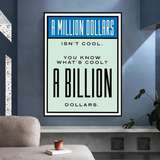 Monopoly Cool Billion Dollars Card Canvas Wall Art