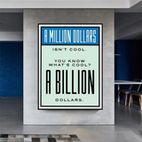 Monopoly Cool Billion Dollars Card Canvas Wall Art