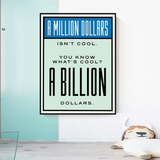 Monopoly Cool Billion Dollars Card Canvas Wall Art