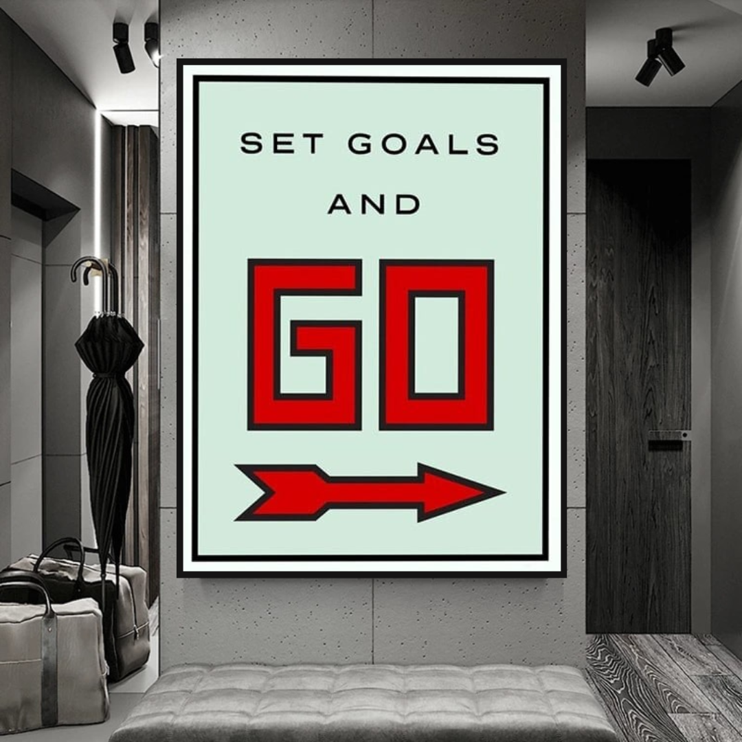 Décoration murale sur toile Monopoly Get Goals and Go Card