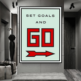 Monopoly Get Goals and Go Card Canvas Wall Art