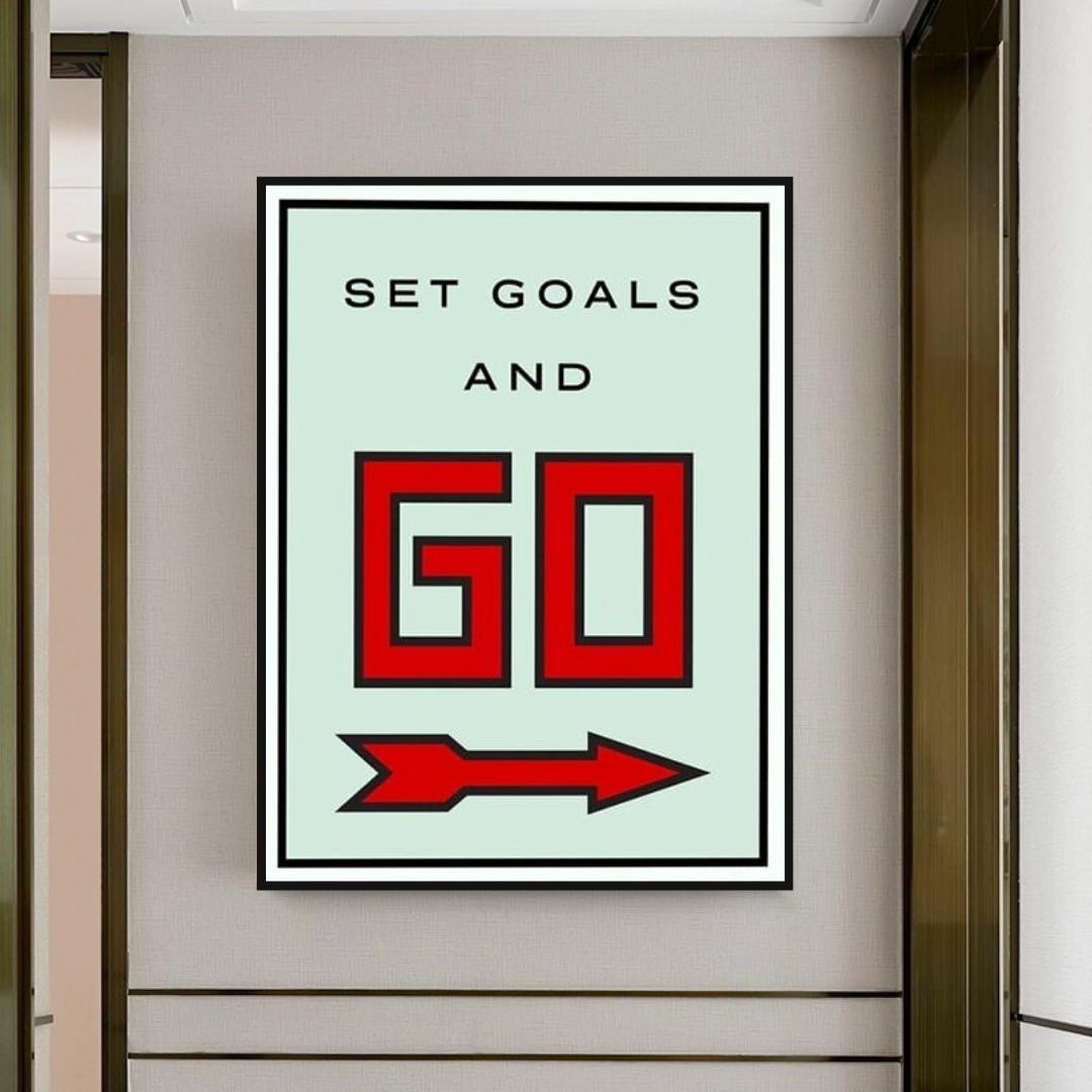 Monopoly Get Goals and Go Card Canvas Wall Art