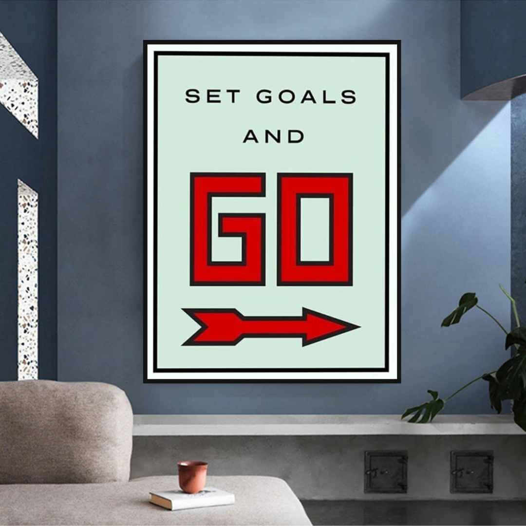 Monopoly Get Goals and Go Card Canvas Wall Art