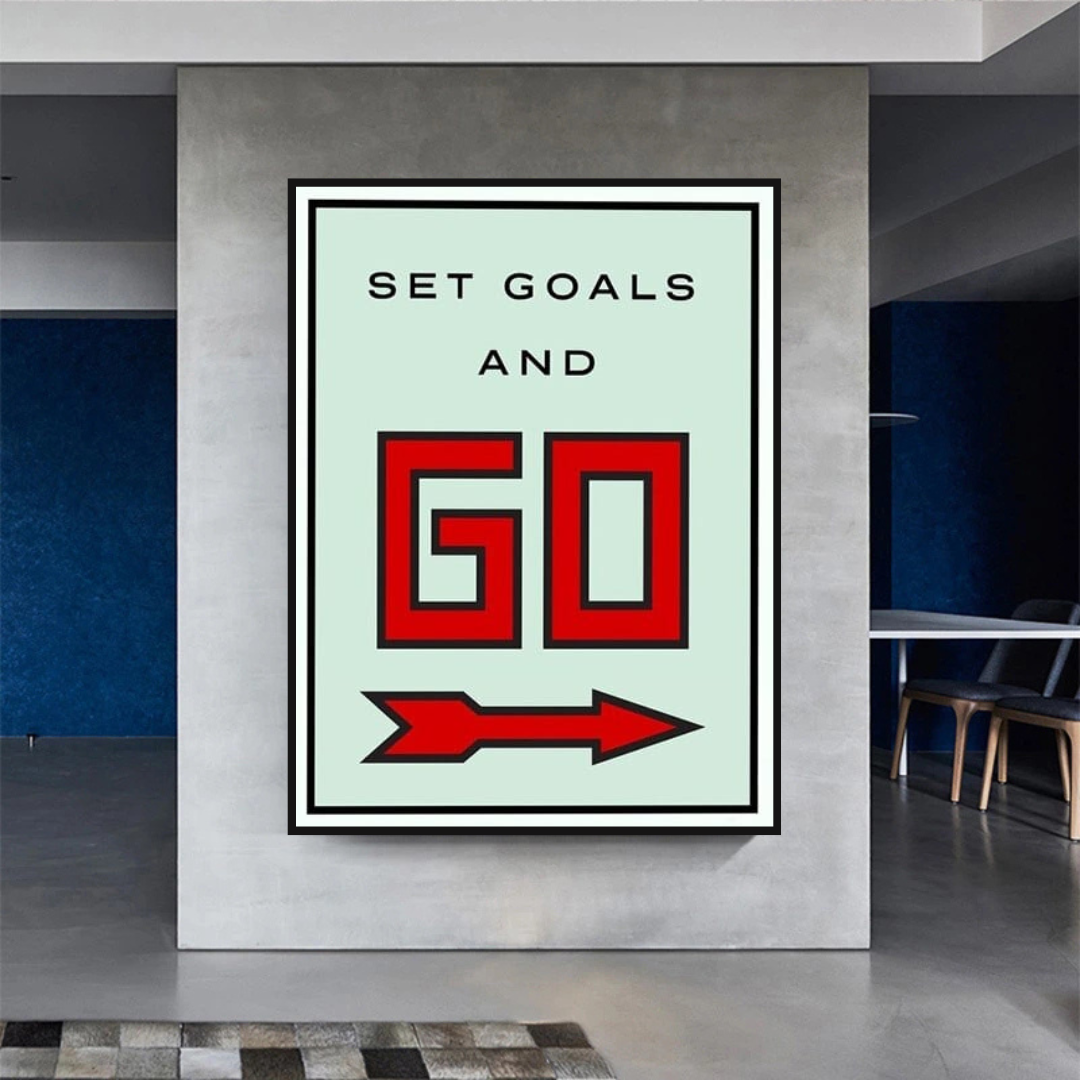 Monopoly Get Goals and Go Card Canvas Wall Art