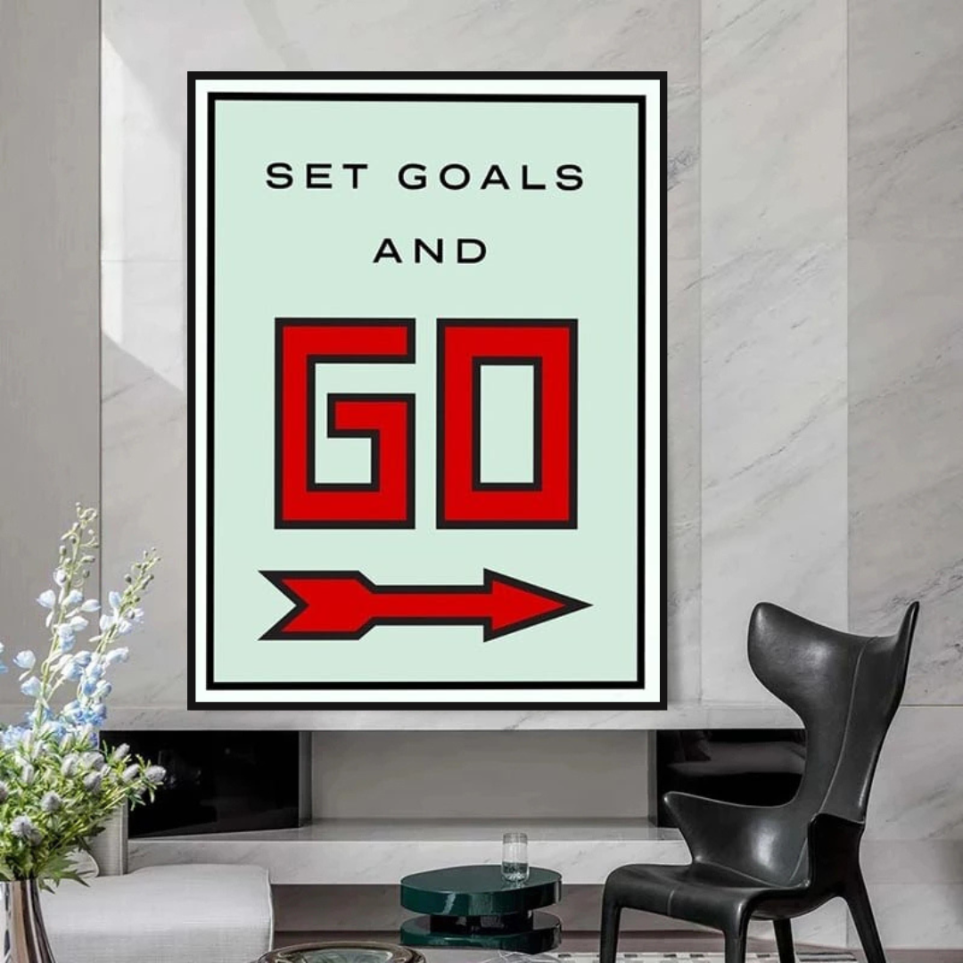 Monopoly Get Goals and Go Card Canvas Wall Art