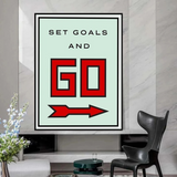 Décoration murale sur toile Monopoly Get Goals and Go Card