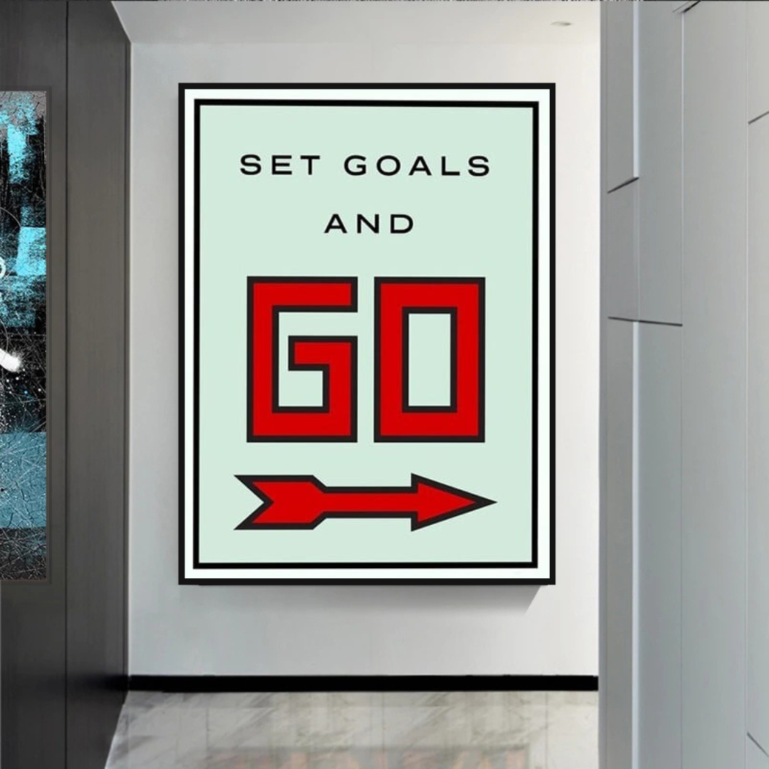 Décoration murale sur toile Monopoly Get Goals and Go Card