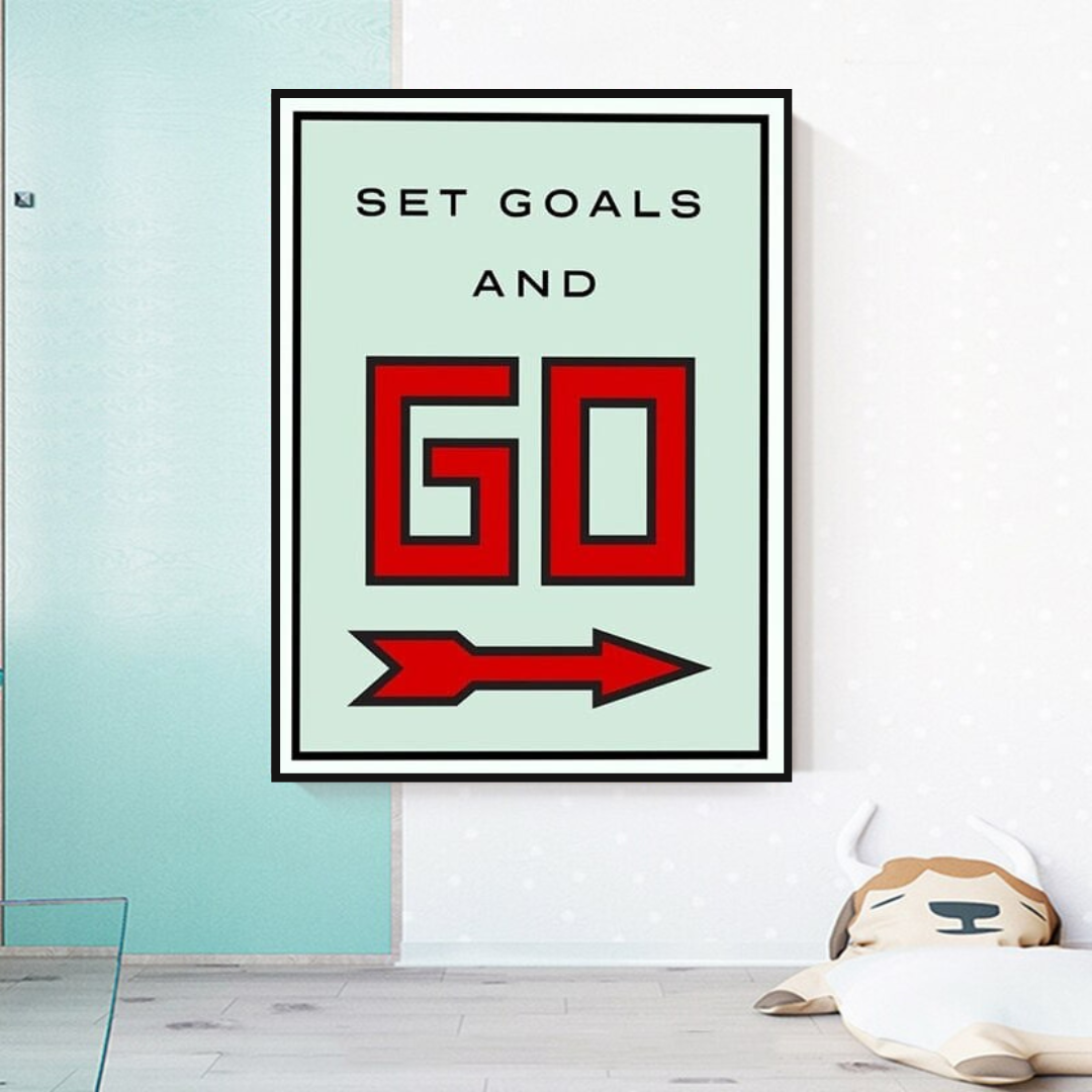 Décoration murale sur toile Monopoly Get Goals and Go Card