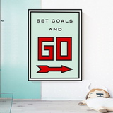 Monopoly Get Goals and Go Card Canvas Wall Art