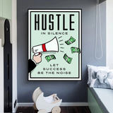 Monopoly Hustle in Silence Art mural sur toile avec carte 