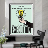 Monopoly Ideas are worthless Card Canvas Wall Art