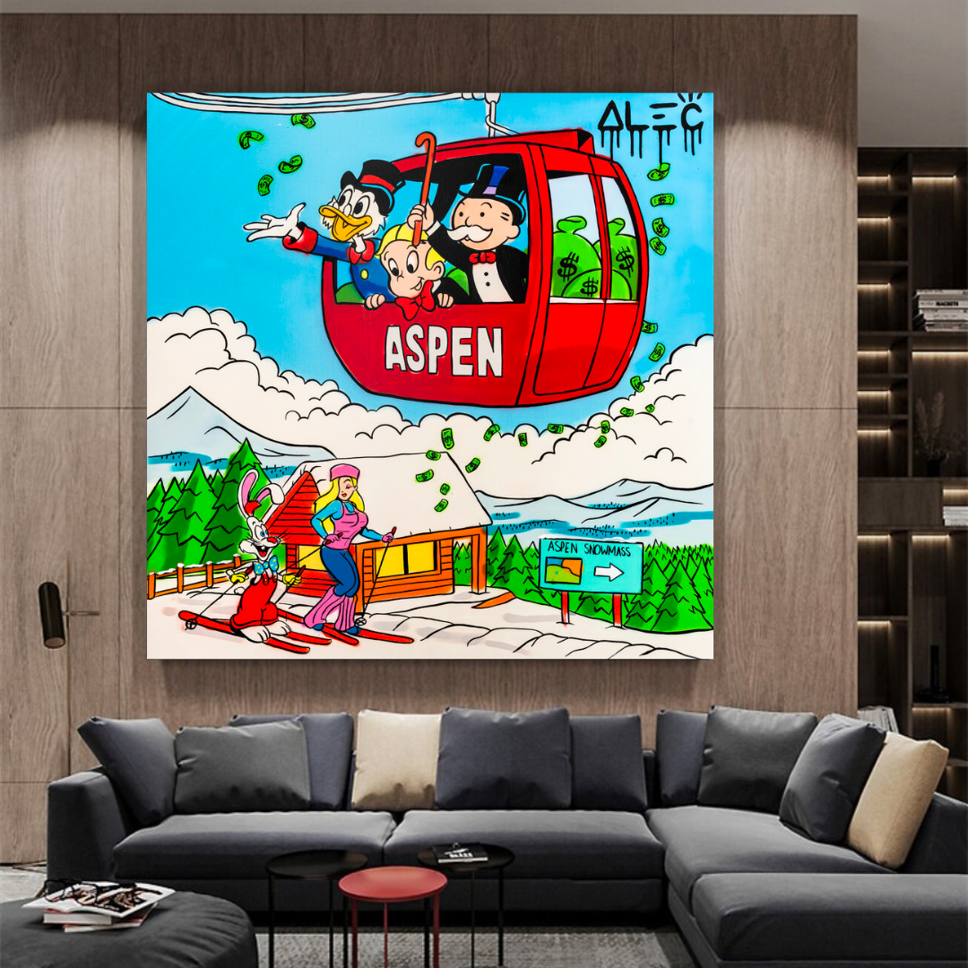 Monopoly millionnaires dans les Alpes suisses - Alec Monopoly Art