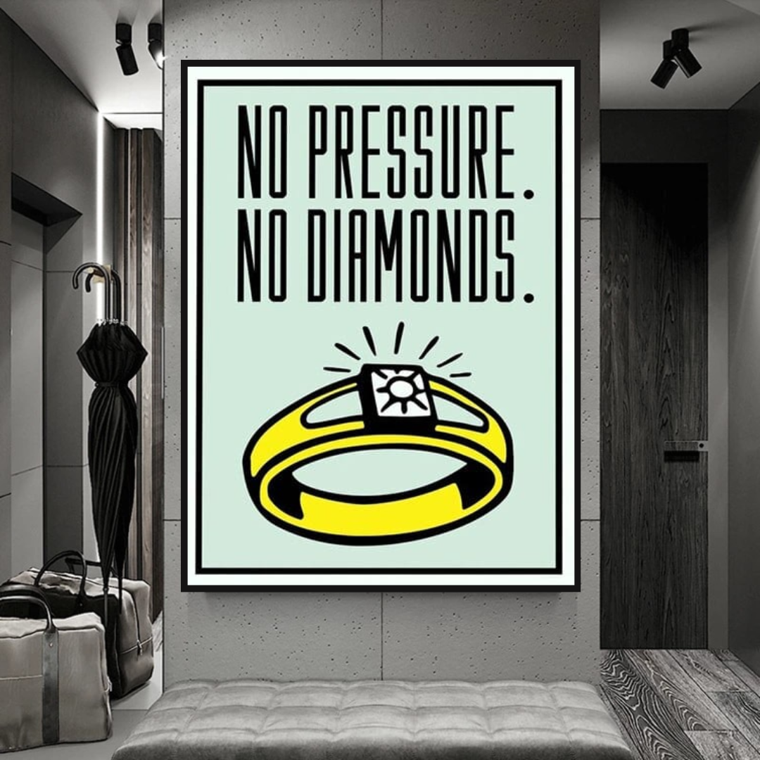 Monopoly No Pressure No Diamonds Card Canvas Wall Art