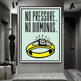 Monopoly No Pressure No Diamonds Card Canvas Wall Art