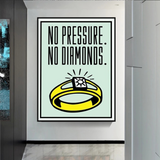 Monopoly No Pressure No Diamonds Card Canvas Wall Art