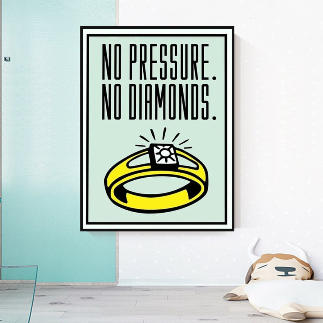 Art mural sur toile Monopoly No Pressure No Diamonds Card 