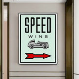 Décoration murale sur toile Monopoly Speed ​​Wins Card