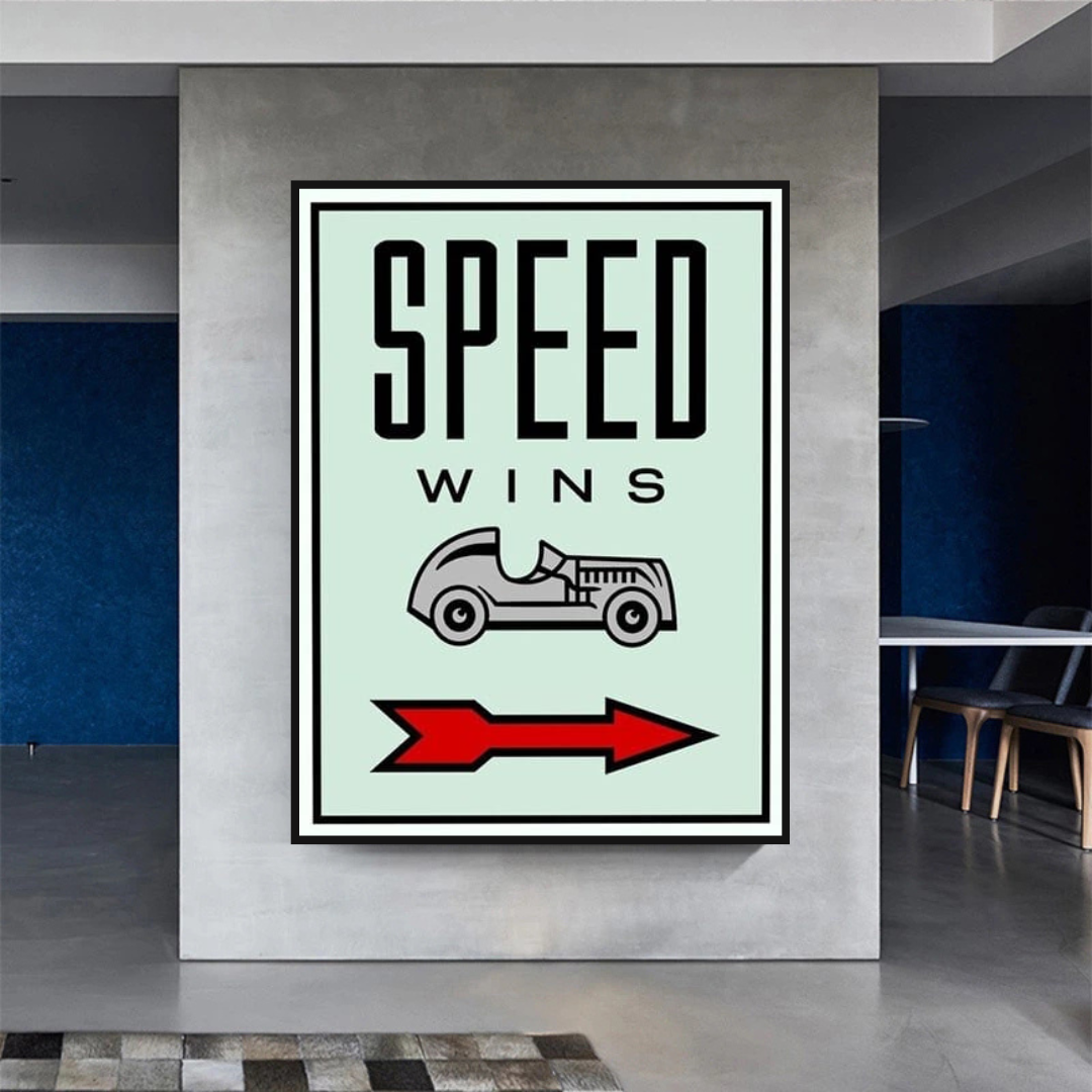 Monopoly Speed ​​Wins Karten-Leinwandkunst