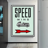 Décoration murale sur toile Monopoly Speed ​​Wins Card