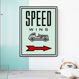 Décoration murale sur toile Monopoly Speed ​​Wins Card