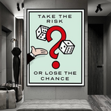 Tableau mural sur toile Monopoly Take the Risk Card