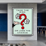 Monopoly Take the Risk Card Canvas Wall Art