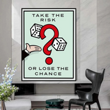 Monopoly Take the Risk Card Canvas Wall Art