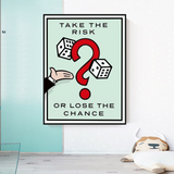 Monopoly Take the Risk Card Leinwand-Wandkunst