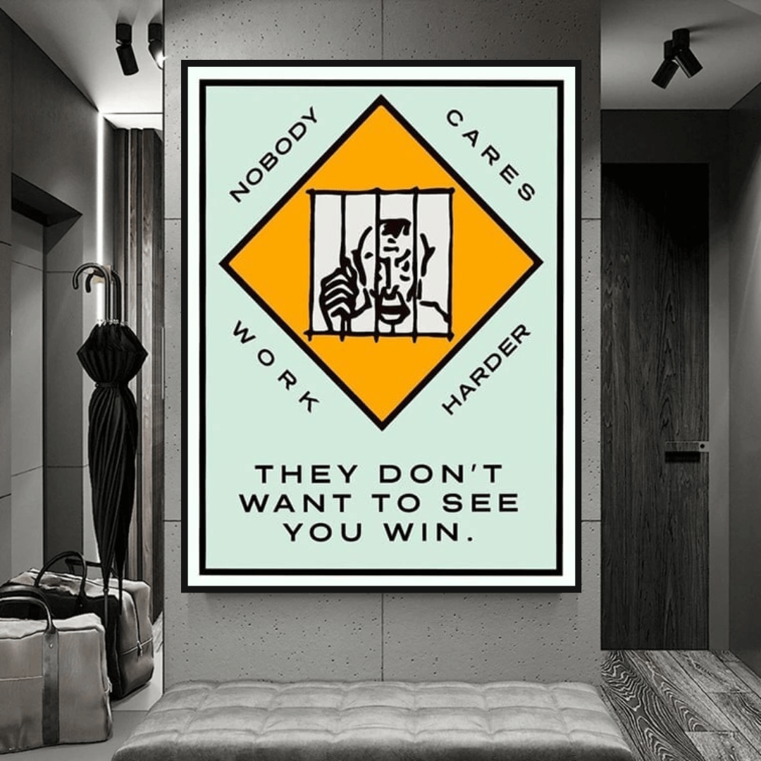 Monopoly They dont want to let you win Card Canvas Wall Art