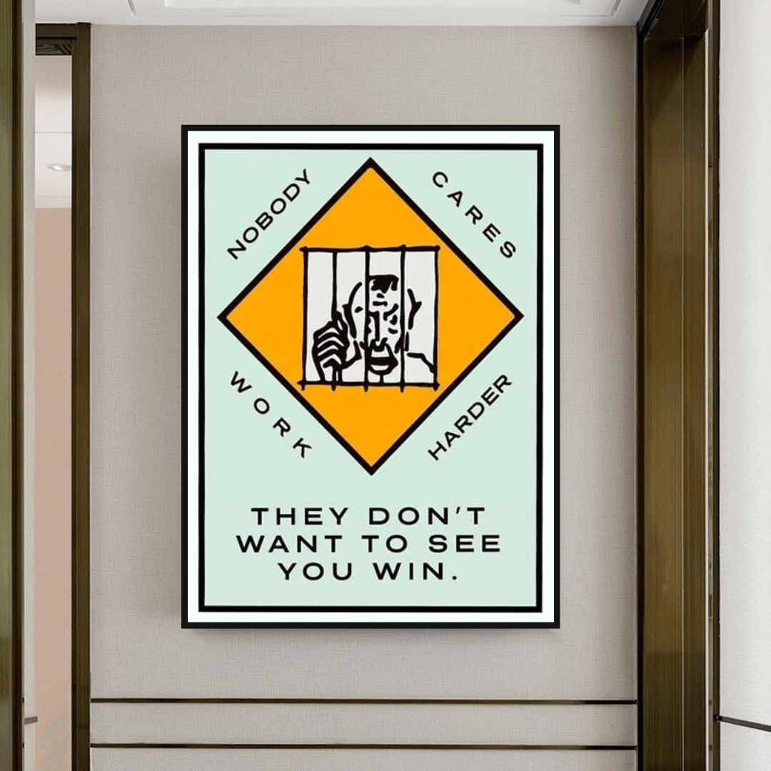 Monopoly Ils ne veulent pas vous laisser gagner Décoration murale sur toile avec carte