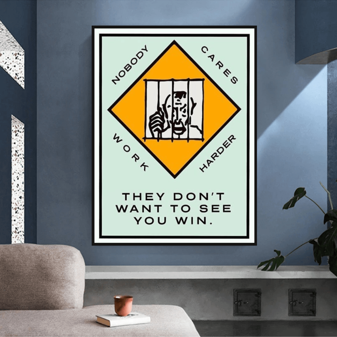 Monopoly They dont want to let you win Card Canvas Wall Art