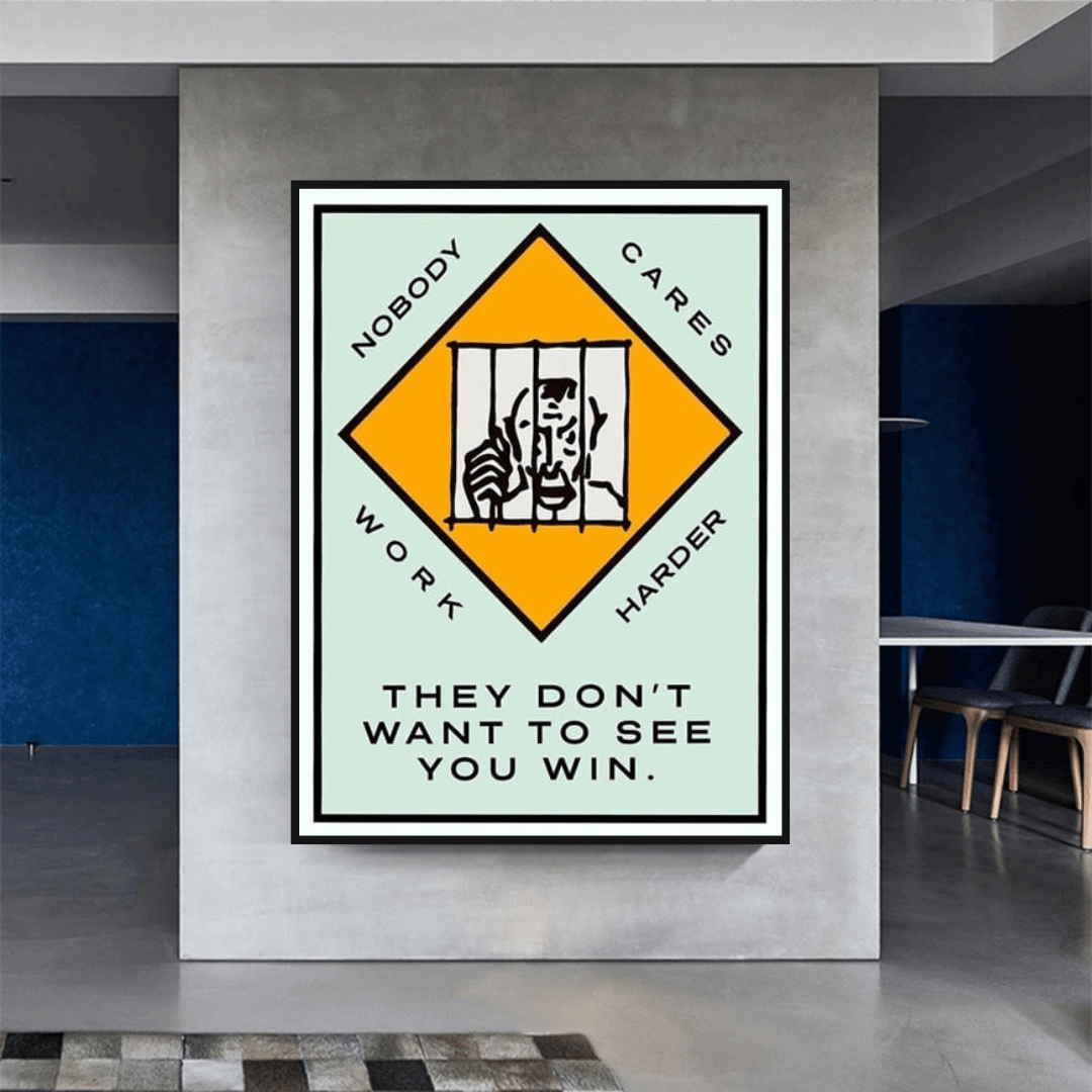 Monopoly They dont want to let you win Card Canvas Wall Art