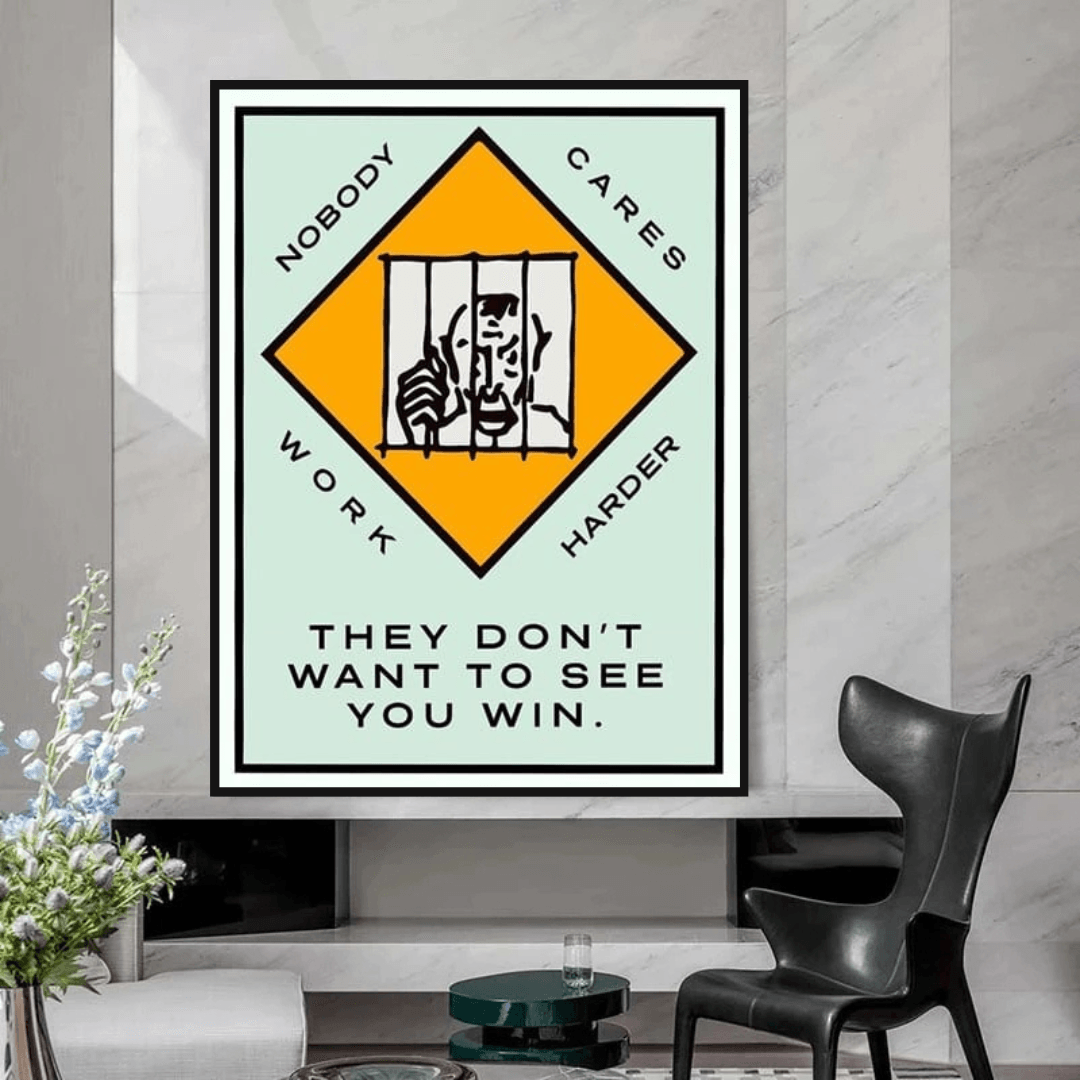 Monopoly They dont want to let you win Card Canvas Wall Art