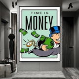 Monopoly Time Is Money Art mural sur toile avec carte