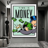 Monopoly Time Is Money Card Canvas Wall Art