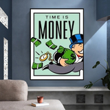 Monopoly Time Is Money Card Canvas Wall Art