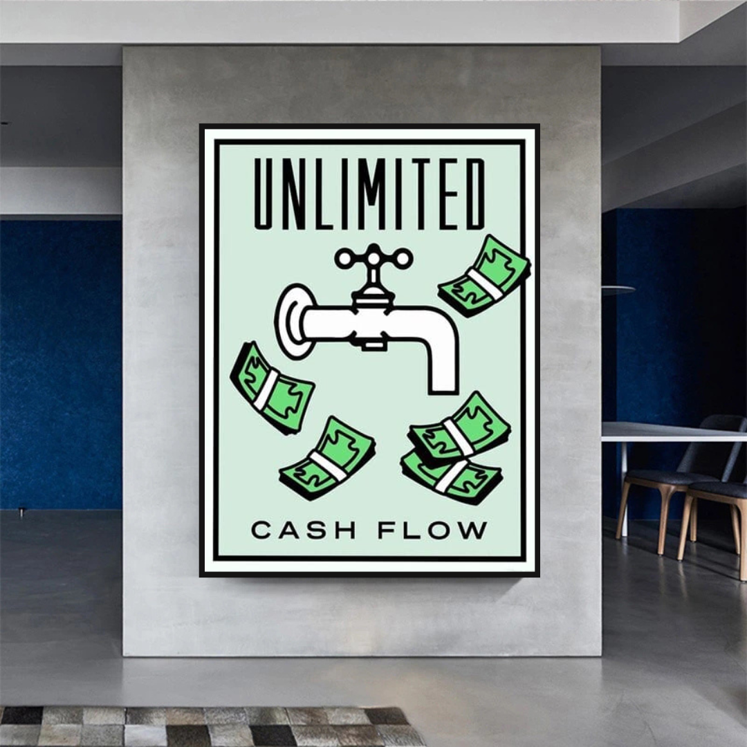 Monopoly Unlimited Cash Flow Karte Leinwand-Wandkunst