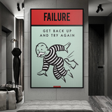 Art mural sur toile « Try Again » de Monopoly